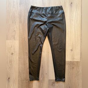 Wild Fable Black Faux Leather Leggings Size Large High Rise